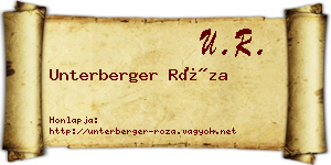 Unterberger Róza névjegykártya